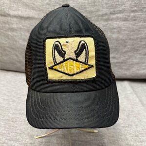 Vintage Eagle Patch Adult Snapback Adjustable Mesh Hat 1970s Black